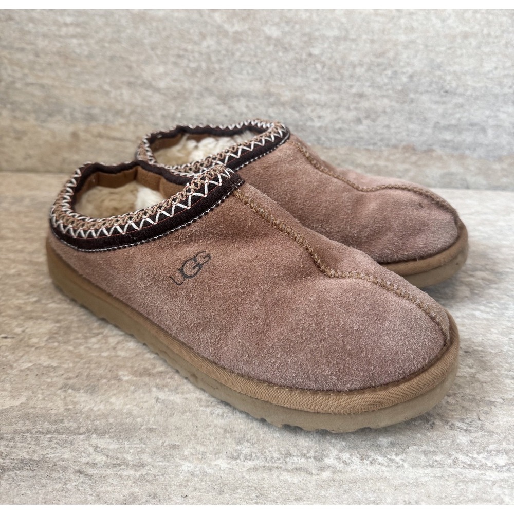UGG Tasman II Chestnut Sheepskin Braid Suede Upper Women's Booties Slippers Sz 7